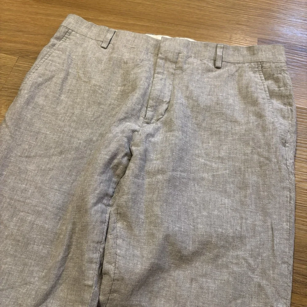 Jos A Bank Dress Pants Mens Fits 32x30 Grey Linen Cotton Slim Fit Suit Separates